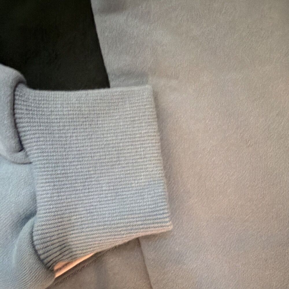 PARKE Colorblock Mock Neck Fleece Logo Pullover Sweatshirt Women’s S/M Blue - Picture 5 of 7